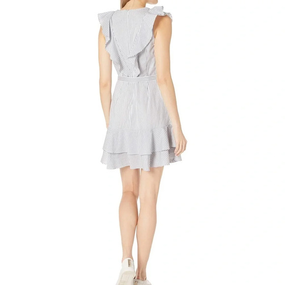 🤍 RACHEL Rachel Roy Felicia Blue Striped Nautical Cotton Dress - Picture 2 of 6